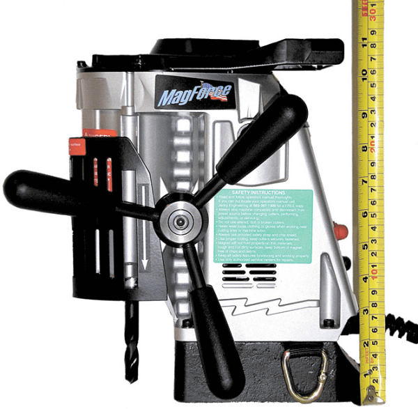 Jancy Magforce Drill #06920 Jancy Magforce Drill Side profile with ruler showing that the powerful drill is only 11 inches high